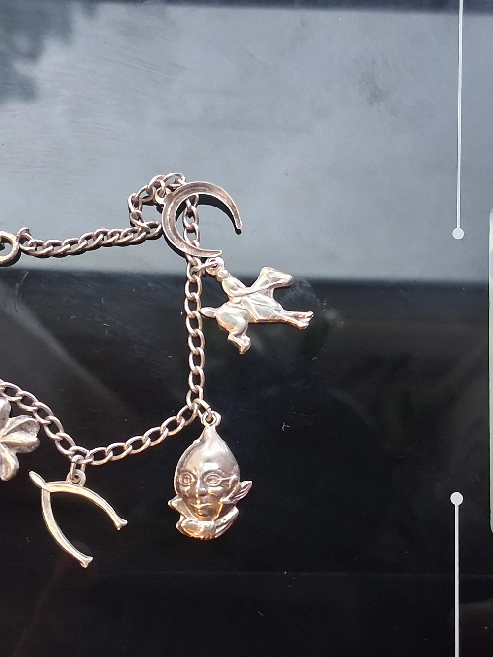 moSterling Silver Charm Bracelet with Horseshoe, Clover & Animal Charms - 6.5